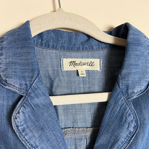 MADEWELL Denim Shrunken Pajama Shirt Size Small - Picture 5 of 7